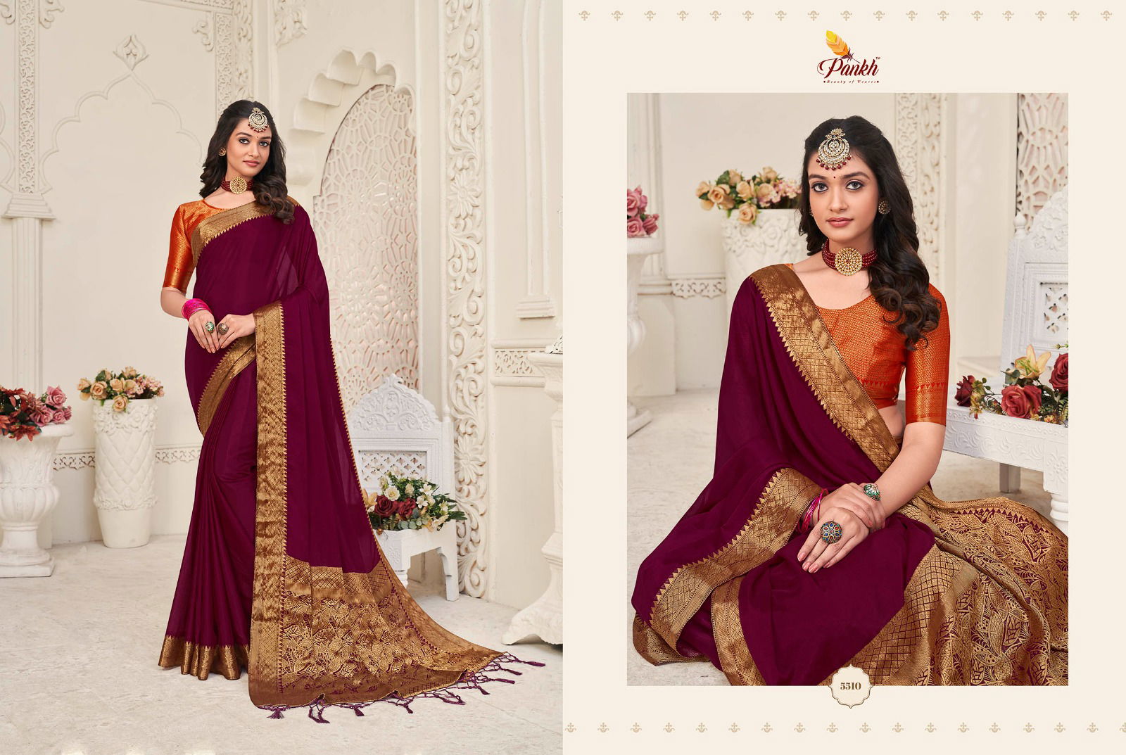 Alora Silk By Pankh 5501-5510 Party Wear Sarees Catalog